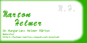 marton helmer business card